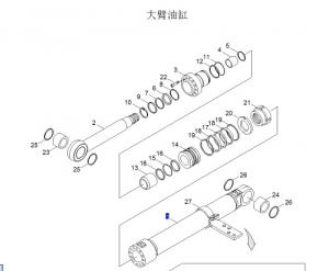 31E1-50213 左大臂油缸   韓國(guó)現(xiàn)代原廠